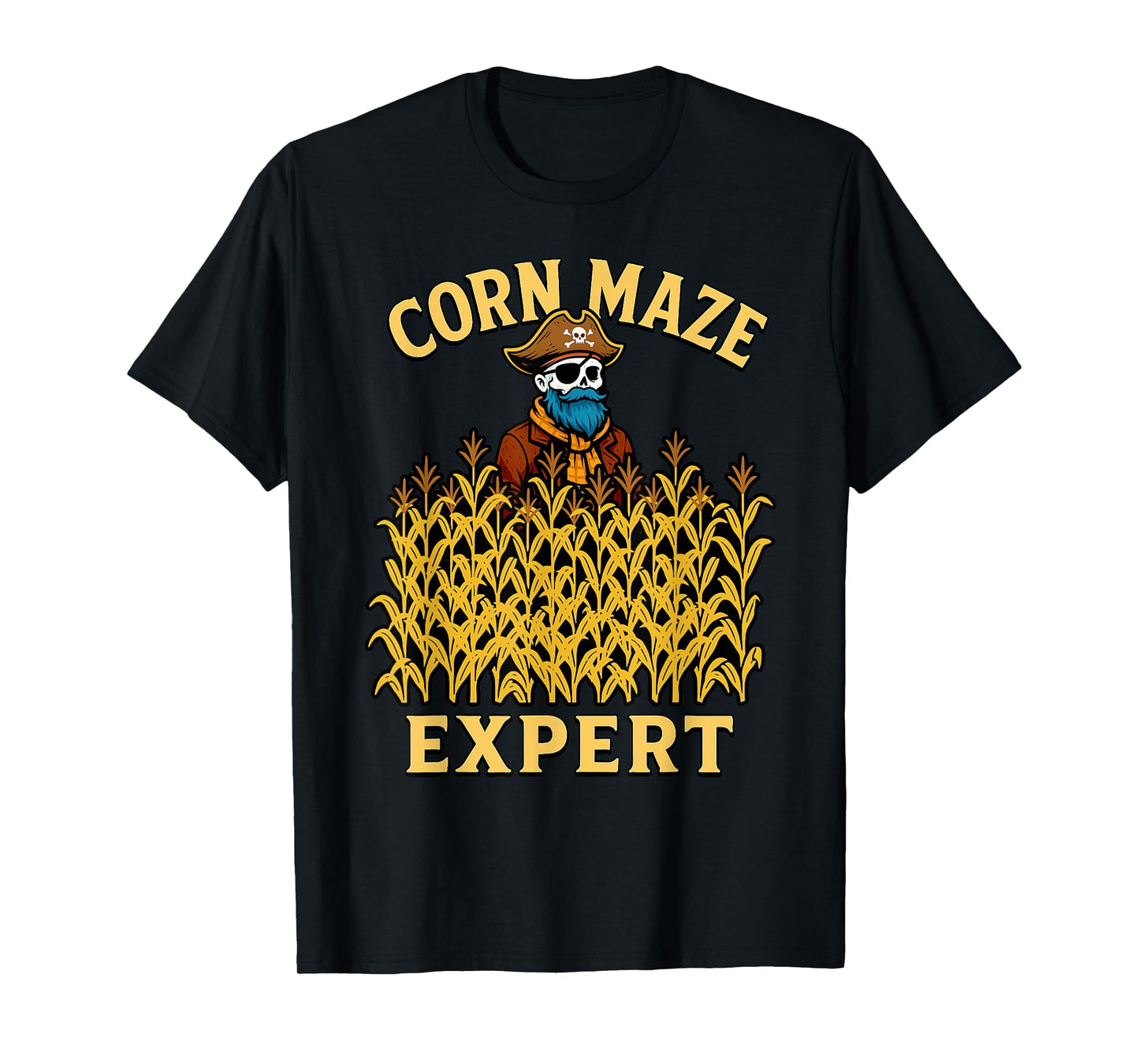Funny Pirate Corn Maze Expert Fall Kids Halloween Spooky Fun T-Shirt