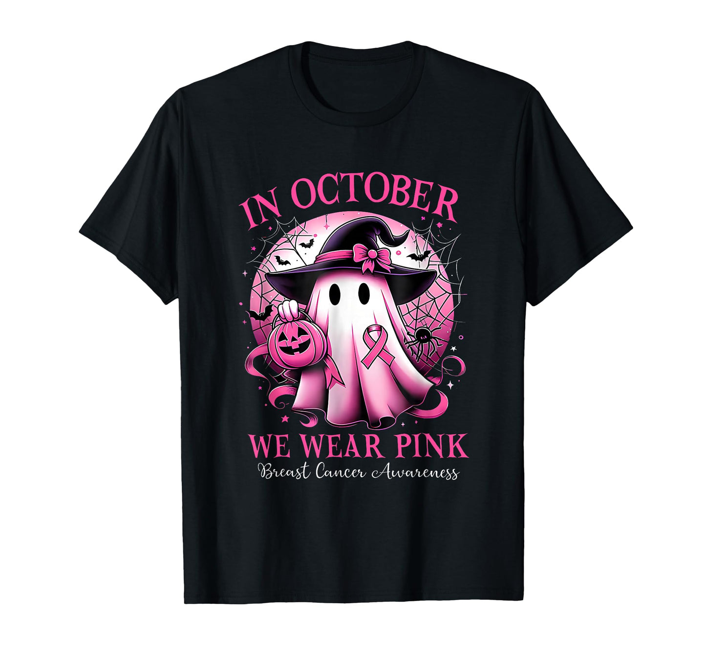 Breast Cancer Halloween Women in October We Wear Pink T-Shirt