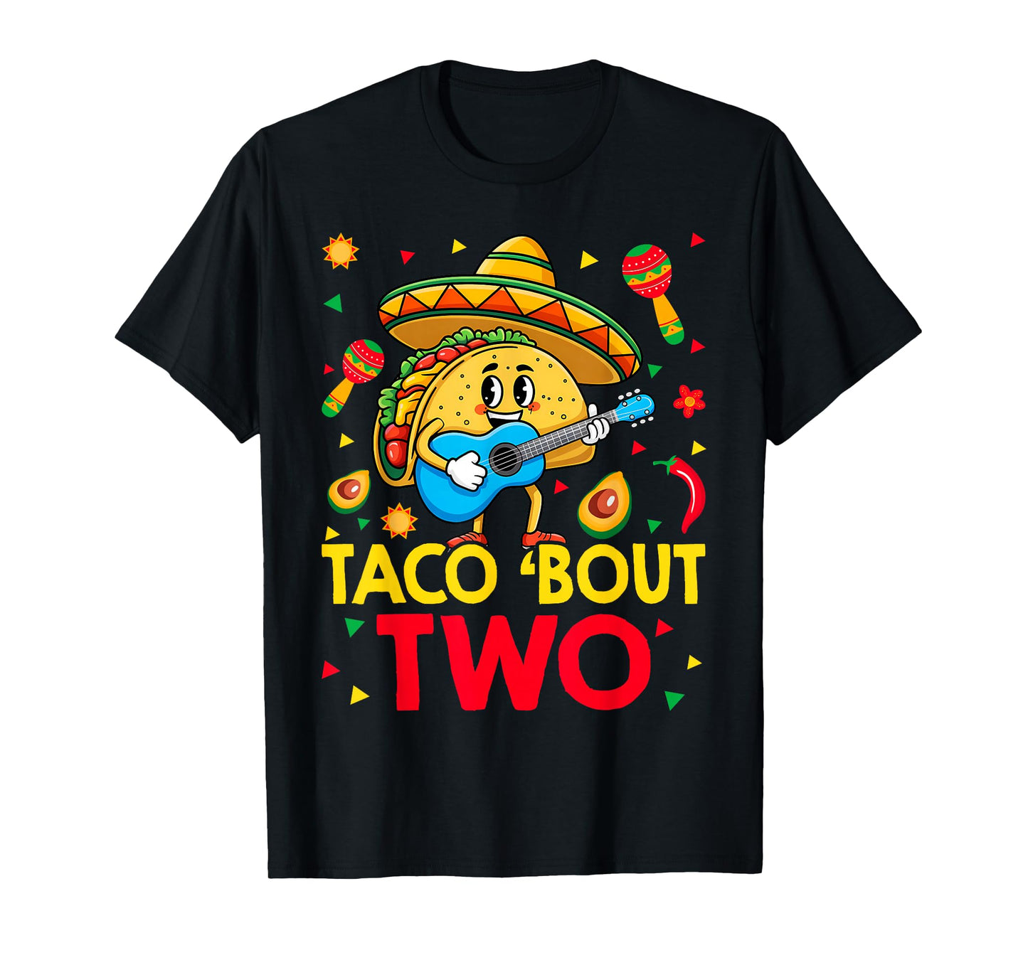 Cute Taco Bout Two 2nd Second Birthday 2 Year Old Boys Girls T-Shirt