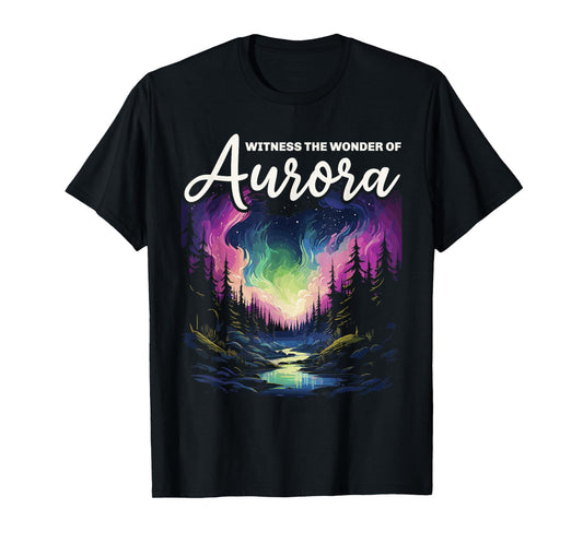 Aurora Borealis Dark Sky Nature Light Display T-Shirt