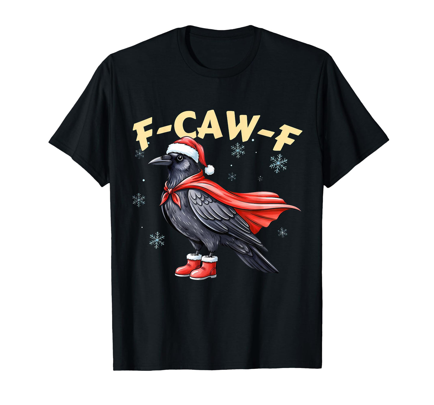 F-Caw-F Black Crow Bird Retro Vintage Christmas T-Shirt