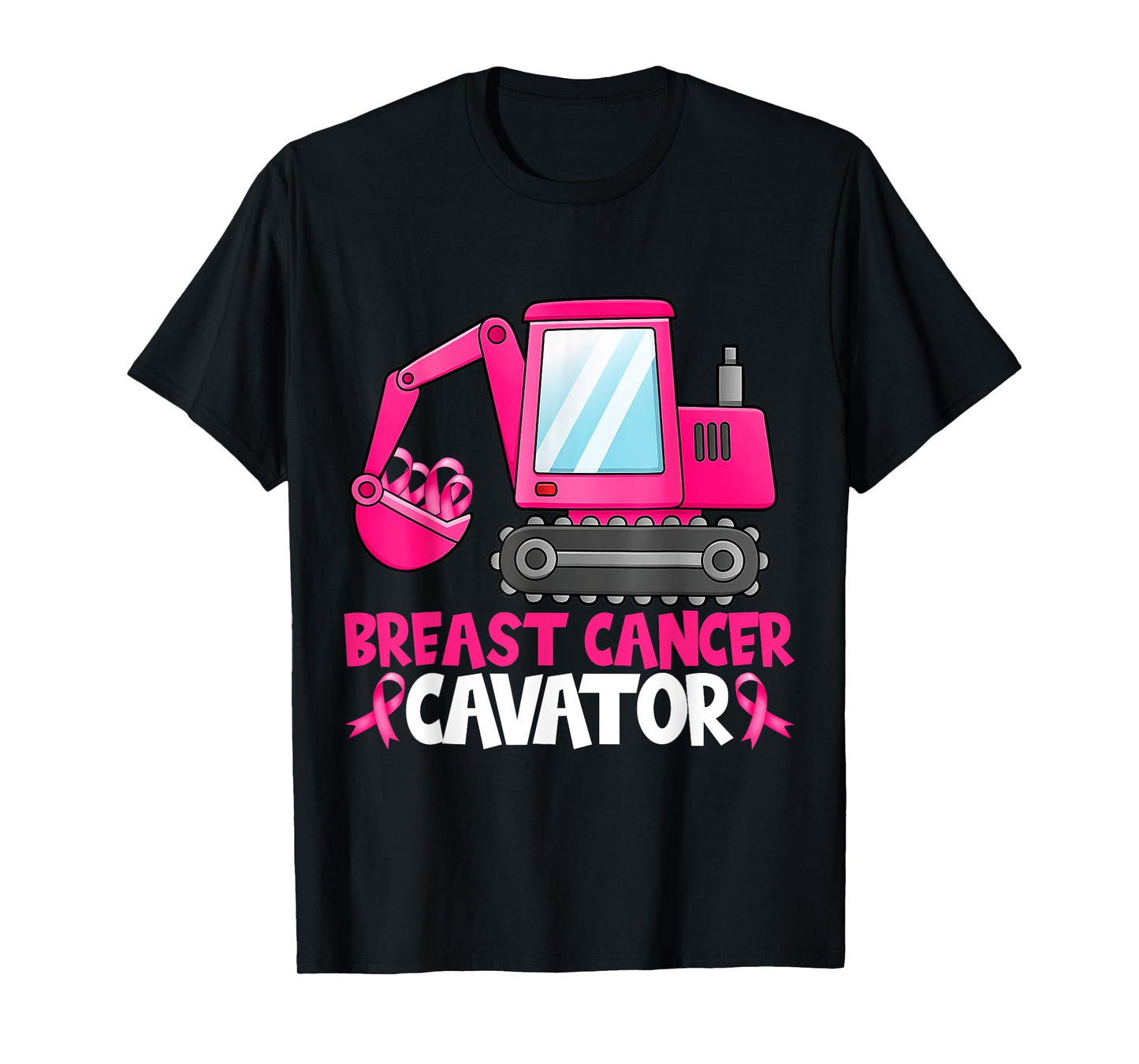 Breastcancerscavator Breast Cancer Awareness Kids Excavator T-Shirt