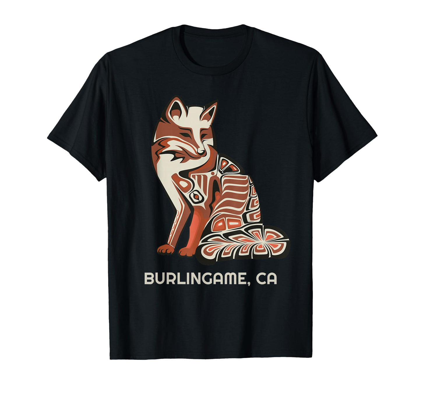 California Burlingame Tribal Fox Native American T-Shirt