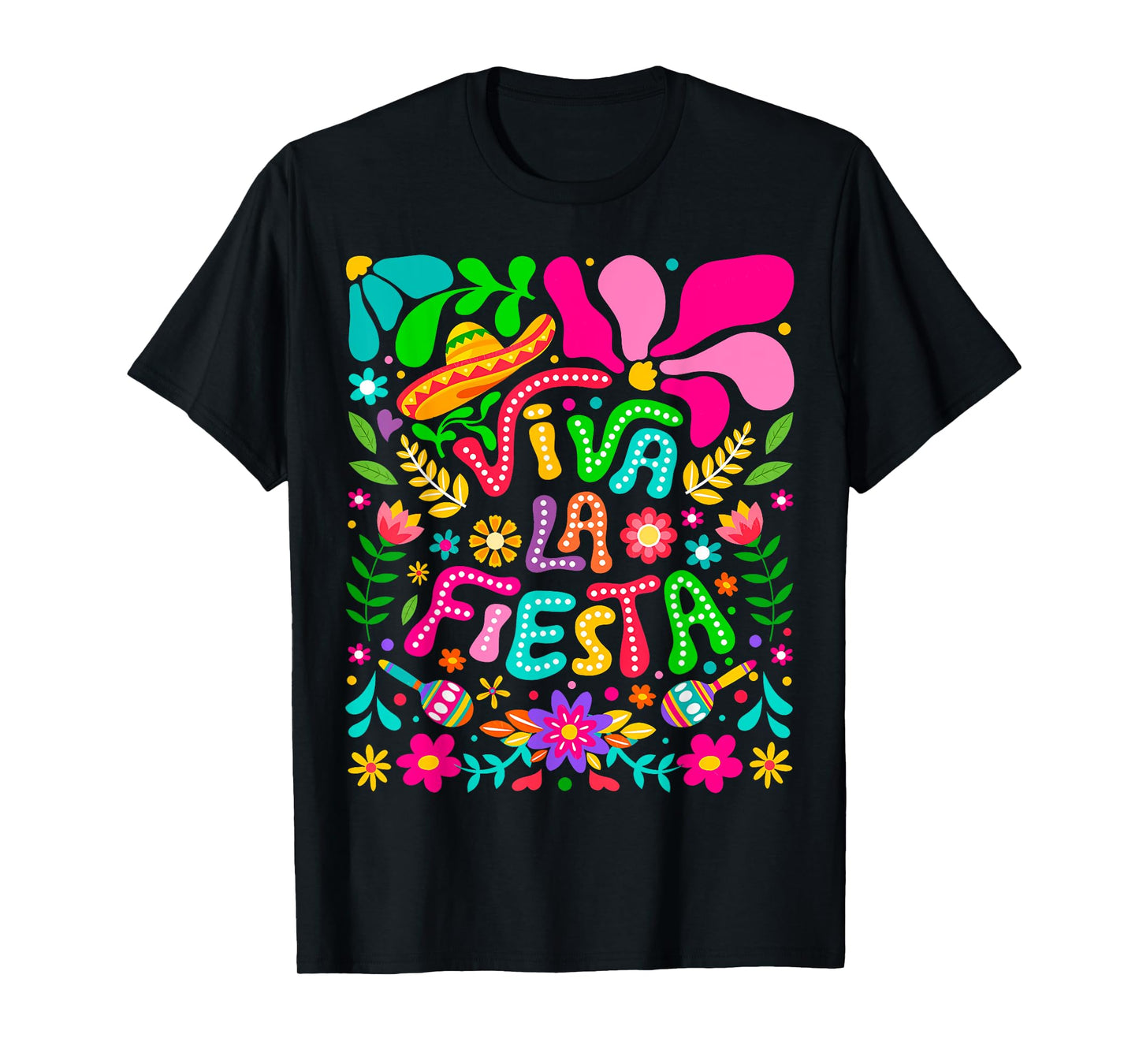 Viva La Fiesta Cinco De Mayo Lets Fiesta Mexican Boho Floral T-Shirt