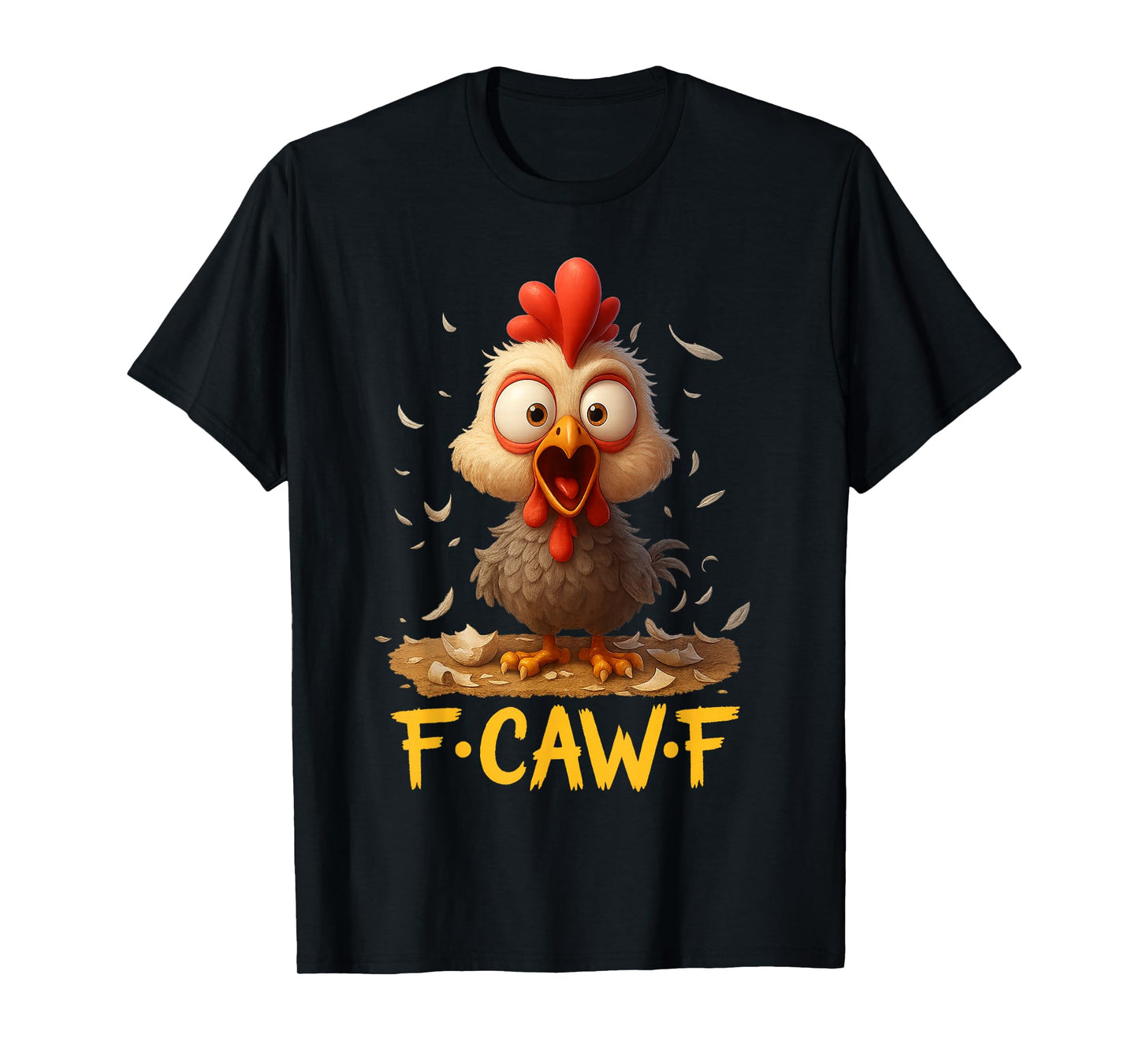 Cute Cartoon Crow F-Caw-F Black Bird, Funny Gothic Humor T-Shirt