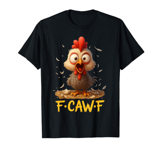 Cute Cartoon Crow F-Caw-F Black Bird, Funny Gothic Humor T-Shirt