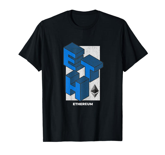 Ethereum Crypto Isometric Text ETH Cryptocurrency Shirt T-Shirt