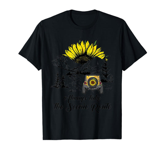 Always Take The Scenic Route Sunflower T-Shirt