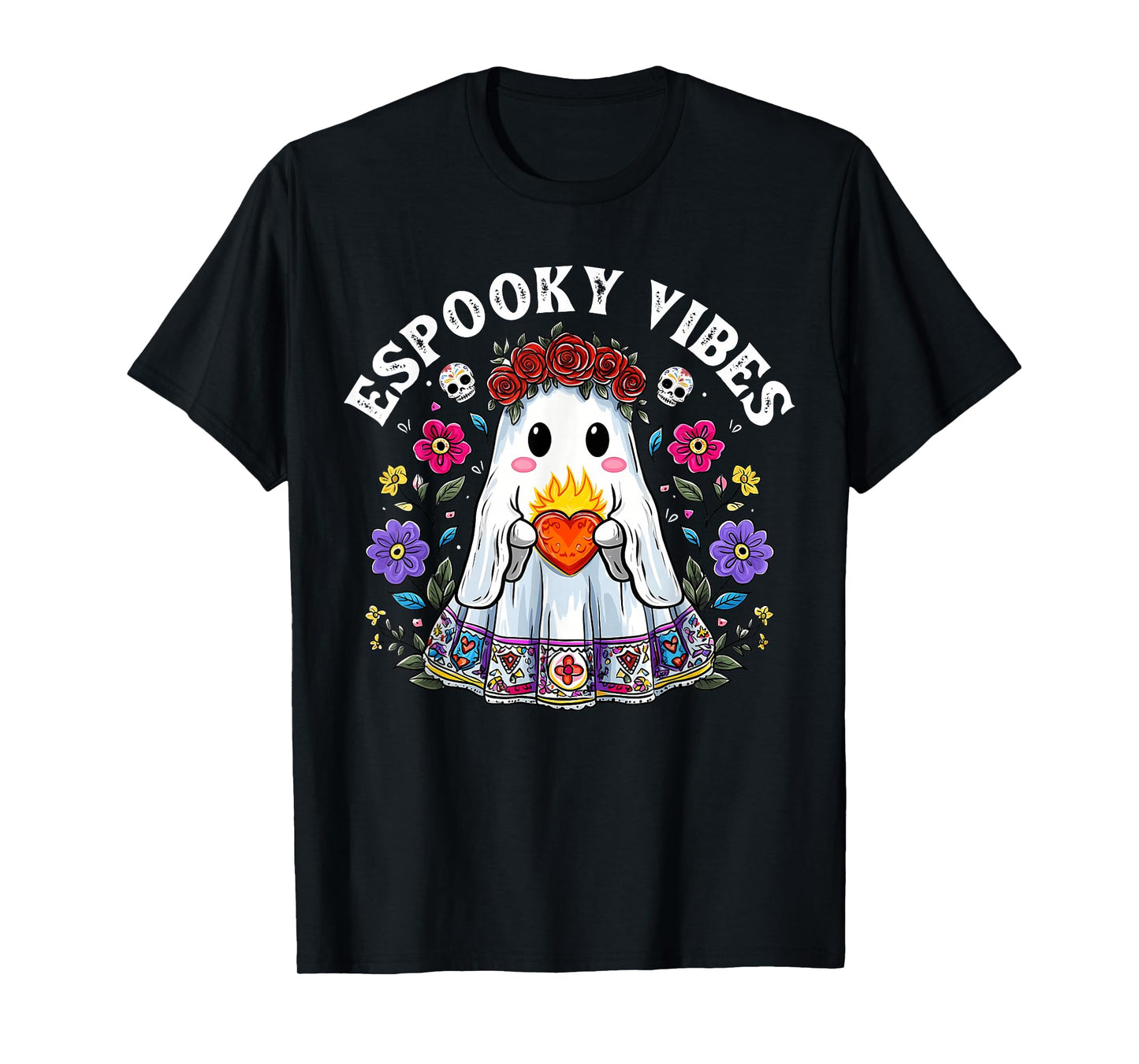 Espooky Vibes Maestra Halloween Spanish Mexican Teacher T-Shirt