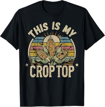 Vintage This Is My Crop Top Funny Farmer T-Shirt