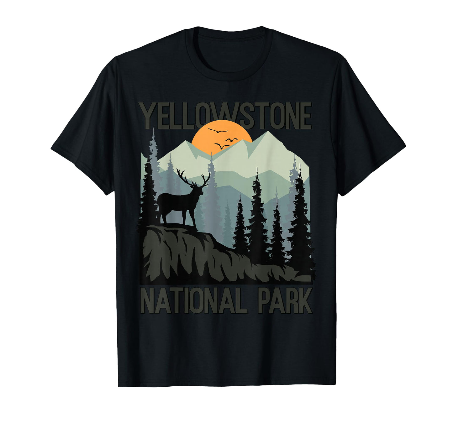 Yellowstone National Park Mountains Wilderness Sunset Hiking T-Shirt