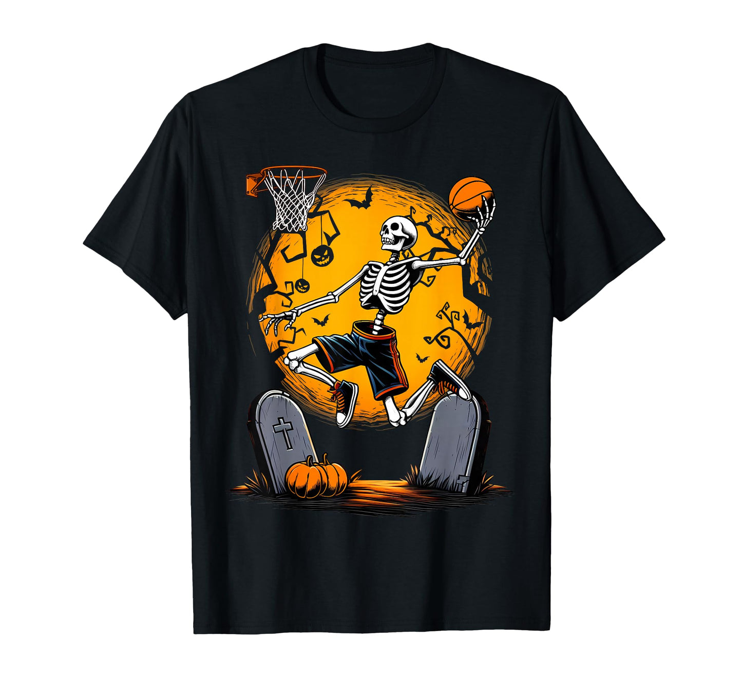 Skeleton Basketball Player Halloween Spooky Costume T-Shirt