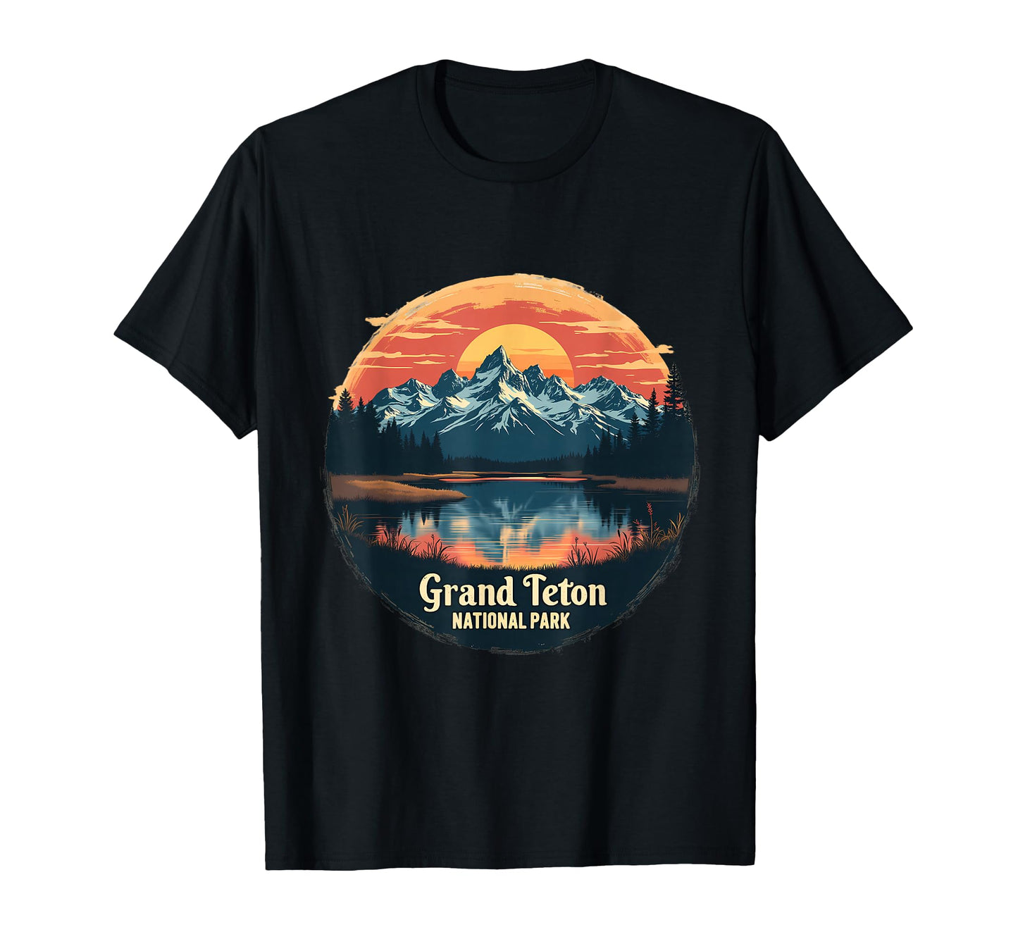 Grand Teton National Park Sunset Reflection T-Shirt