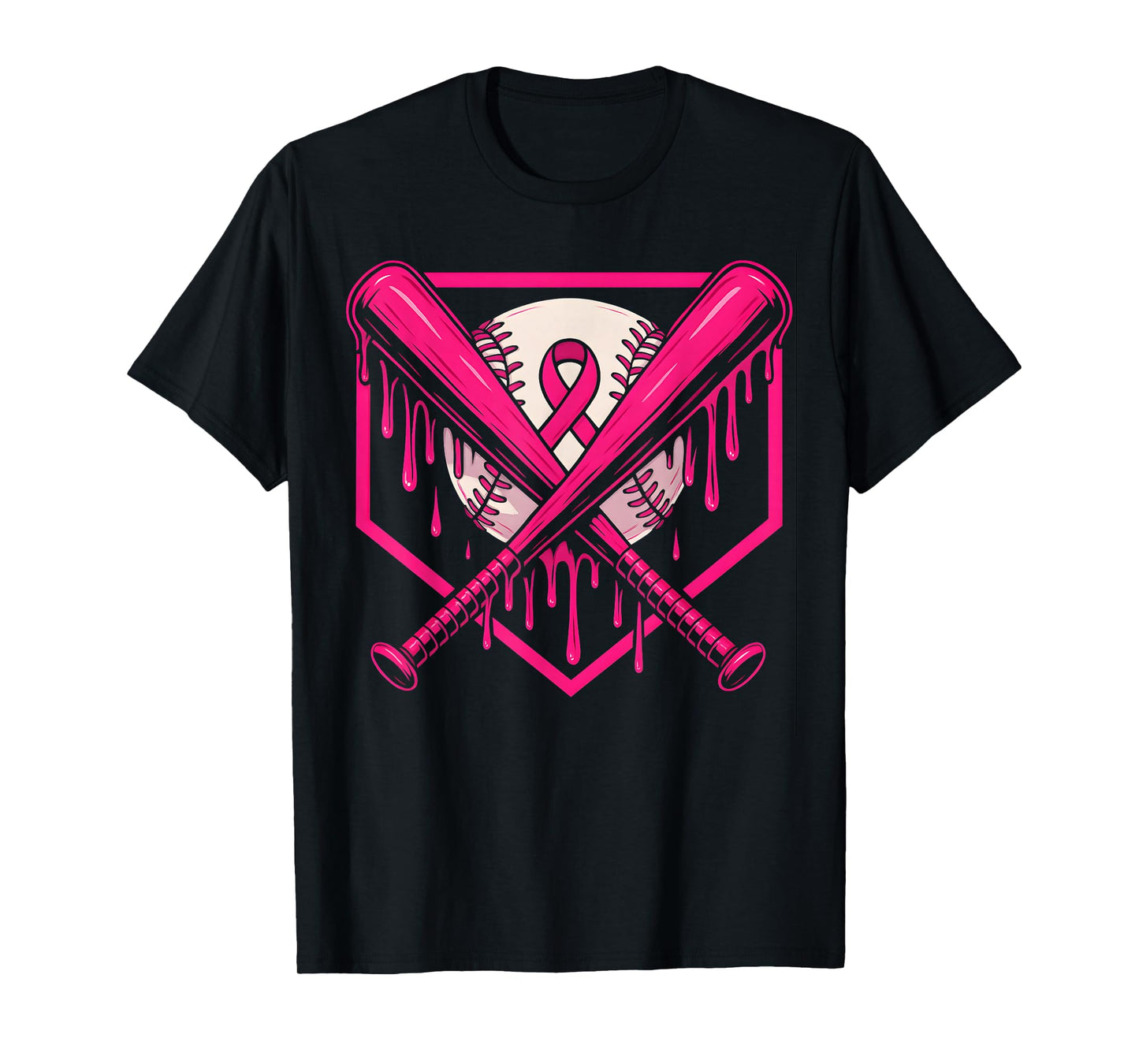 Baseball Drip Ice Cream Breast Cancer Awareness Boys & Girls T-Shirt