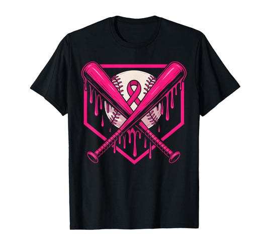 Baseball Drip Ice Cream Breast Cancer Awareness Boys & Girls T-Shirt