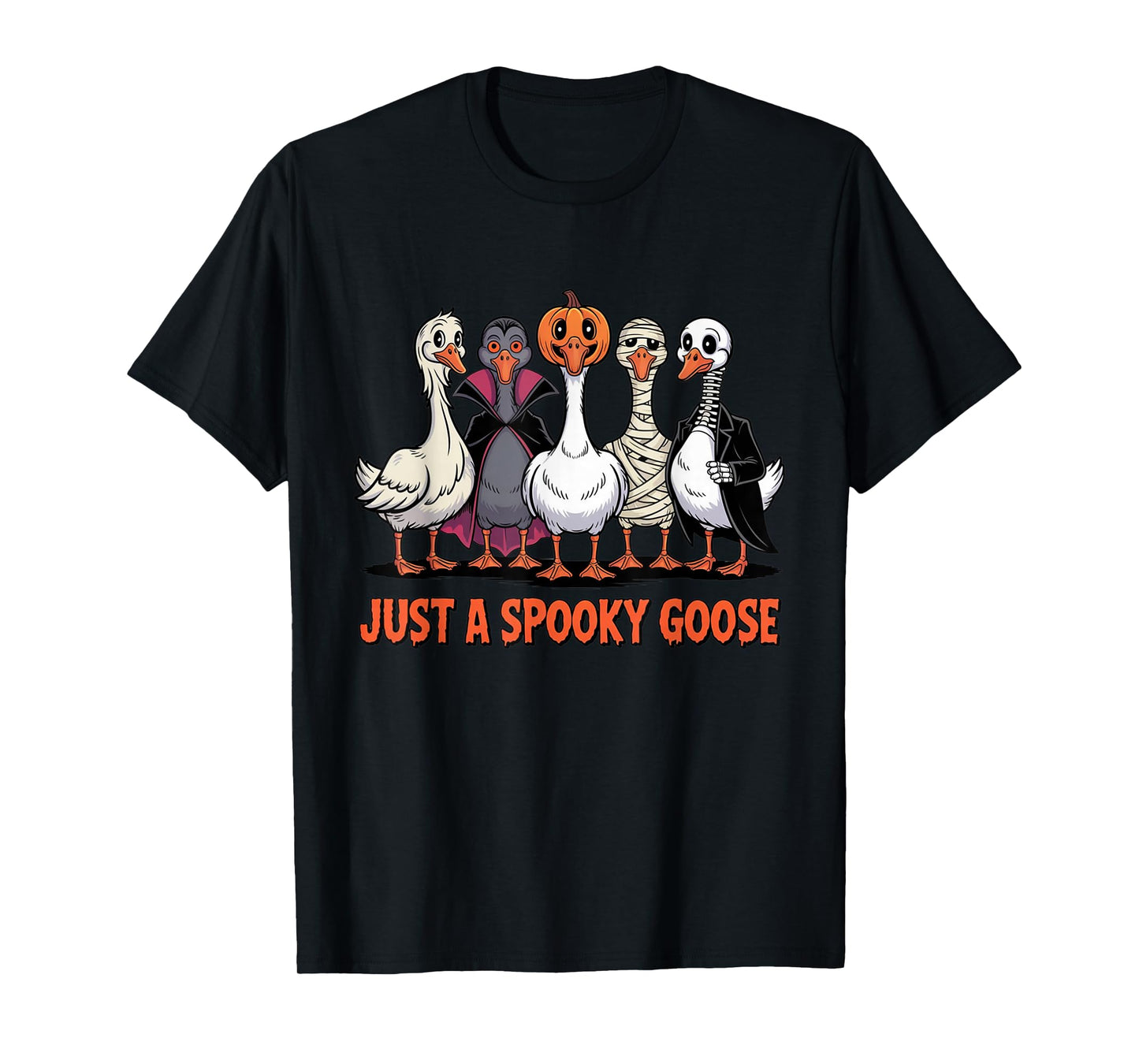 Just a Spooky Goose Funny Halloween Costume Party T-Shirt