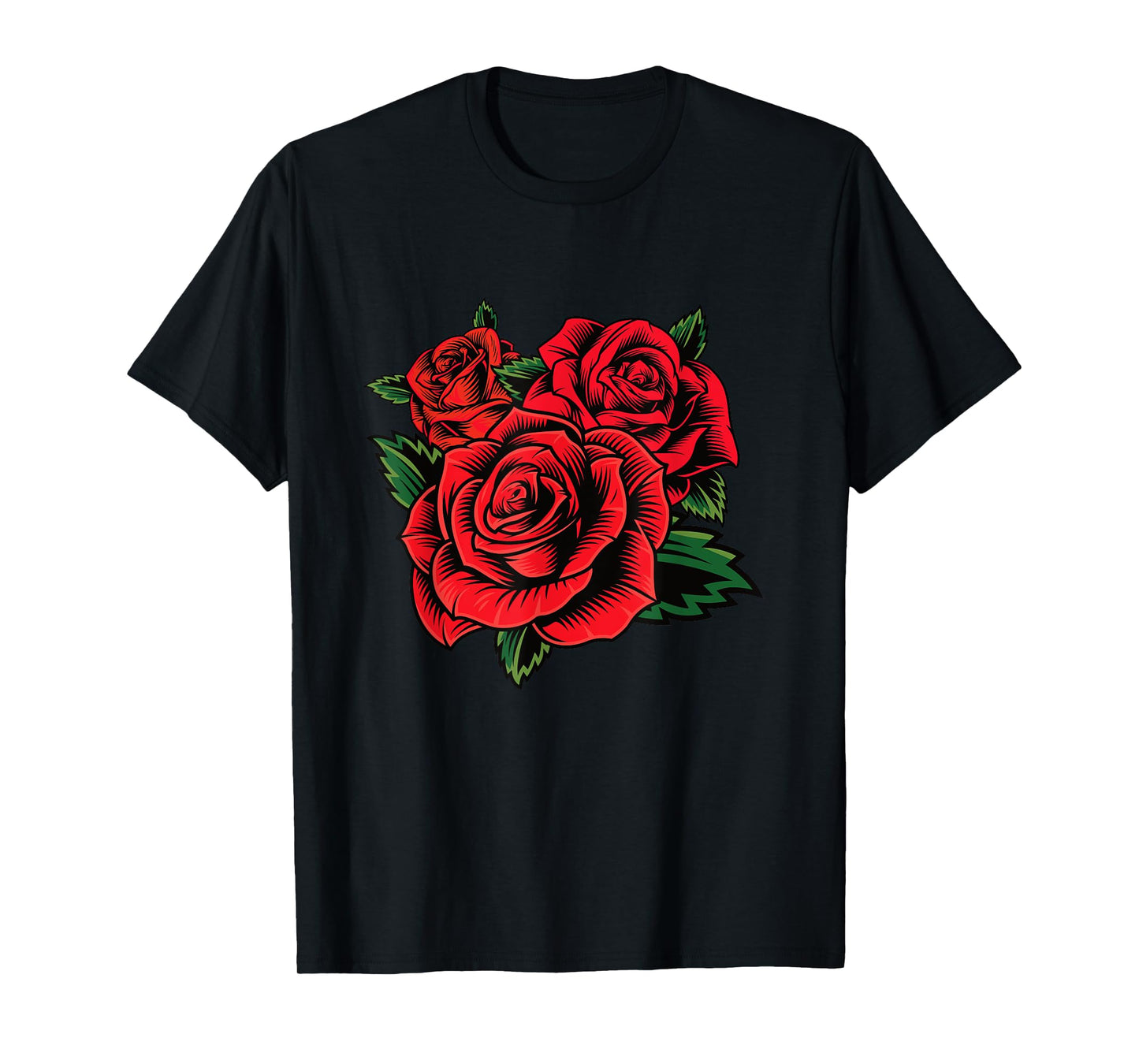 Cute Red Roses Flower Gardening Red Roses Flower Valentines T-Shirt