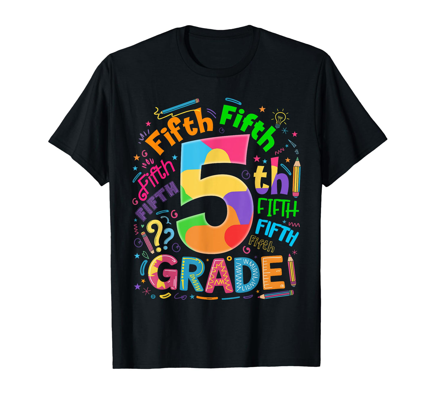 Back To School 5th Grade Team Typography Student Teacher T-Shirt