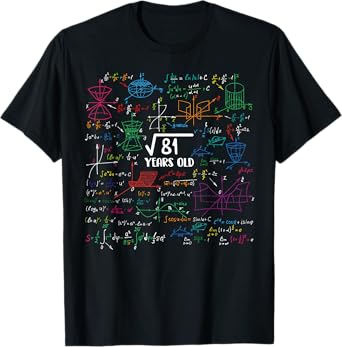 9 Year Old Math Lovers 9th Birthday Gift Square Root of 81 T-Shirt