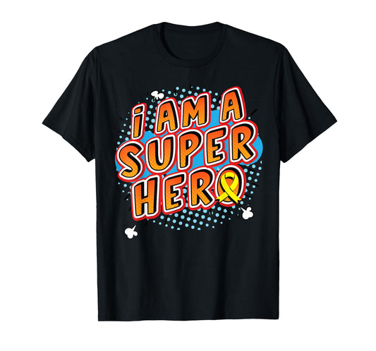 Childhood Cancer I Am A Superhero Ribbon T-Shirt