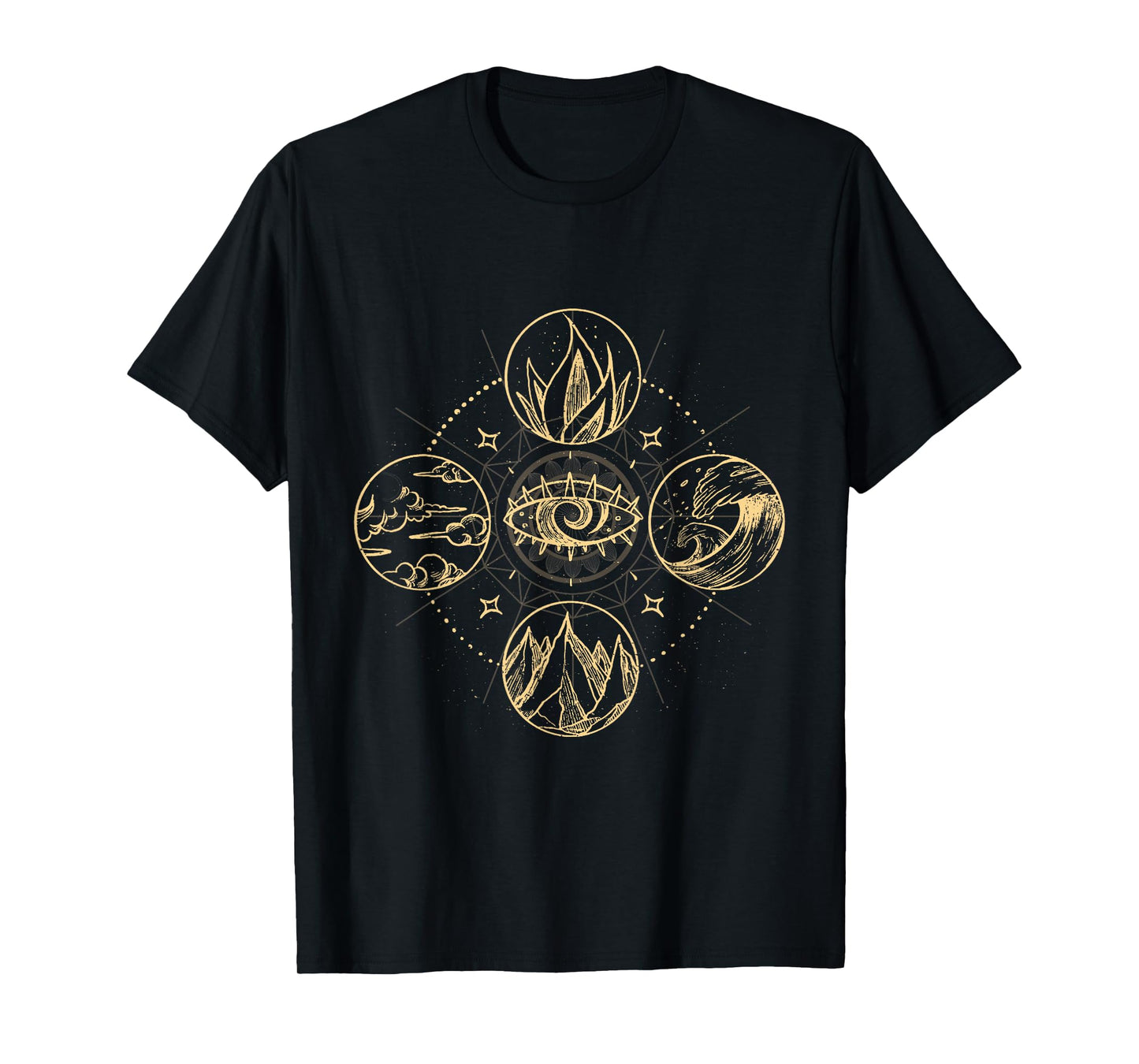 Four natural elements wind, fire, water and earth T-Shirt