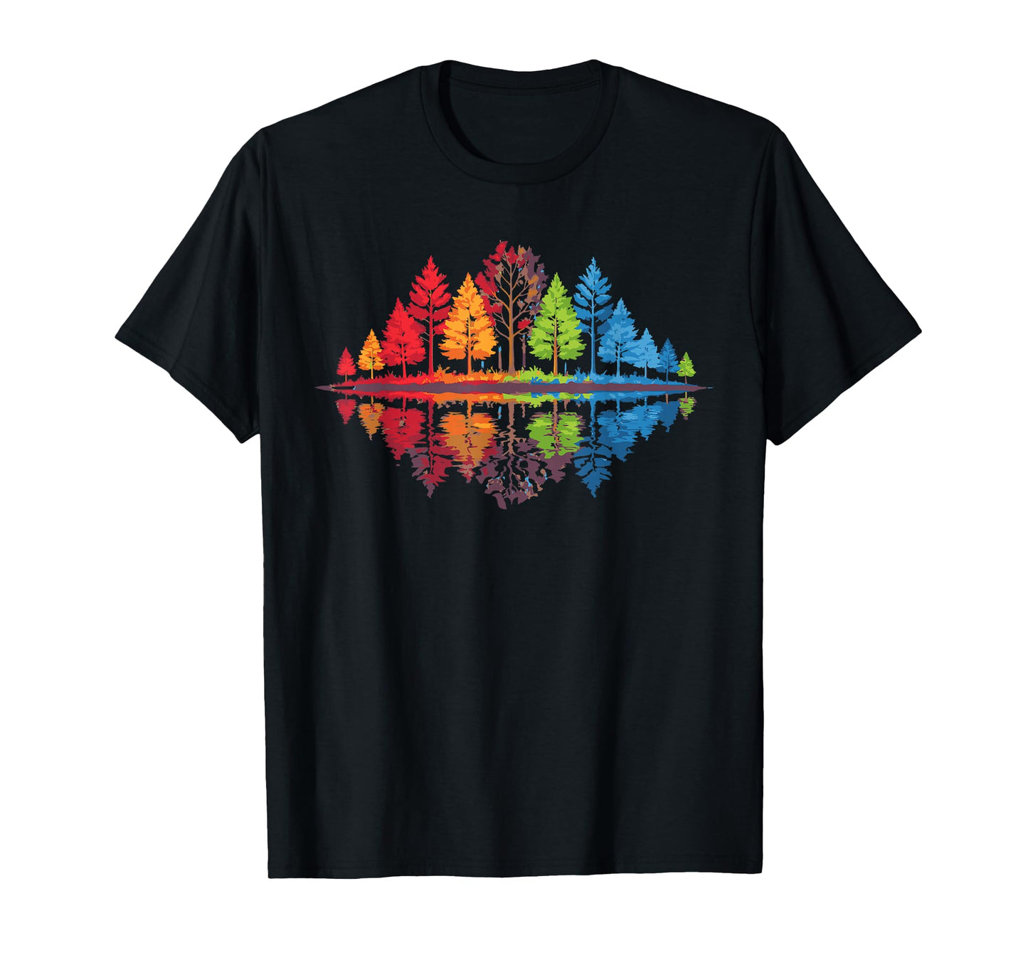 Nature Reflection Forest Trees Outdoor Wildlife T-Shirt