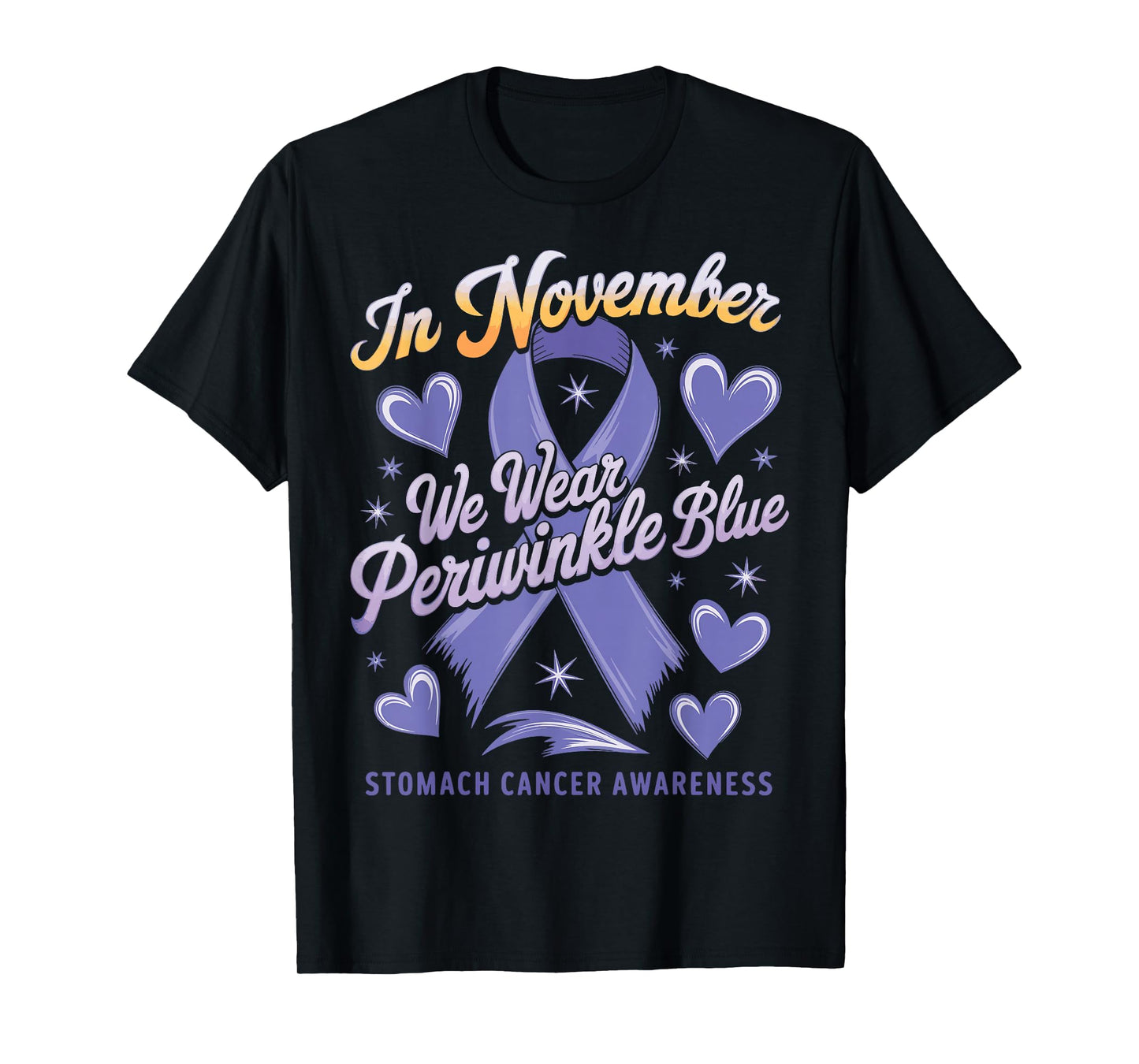 In November We Wear Periwinkle Blue Stomach Cancer Awareness T-Shirt