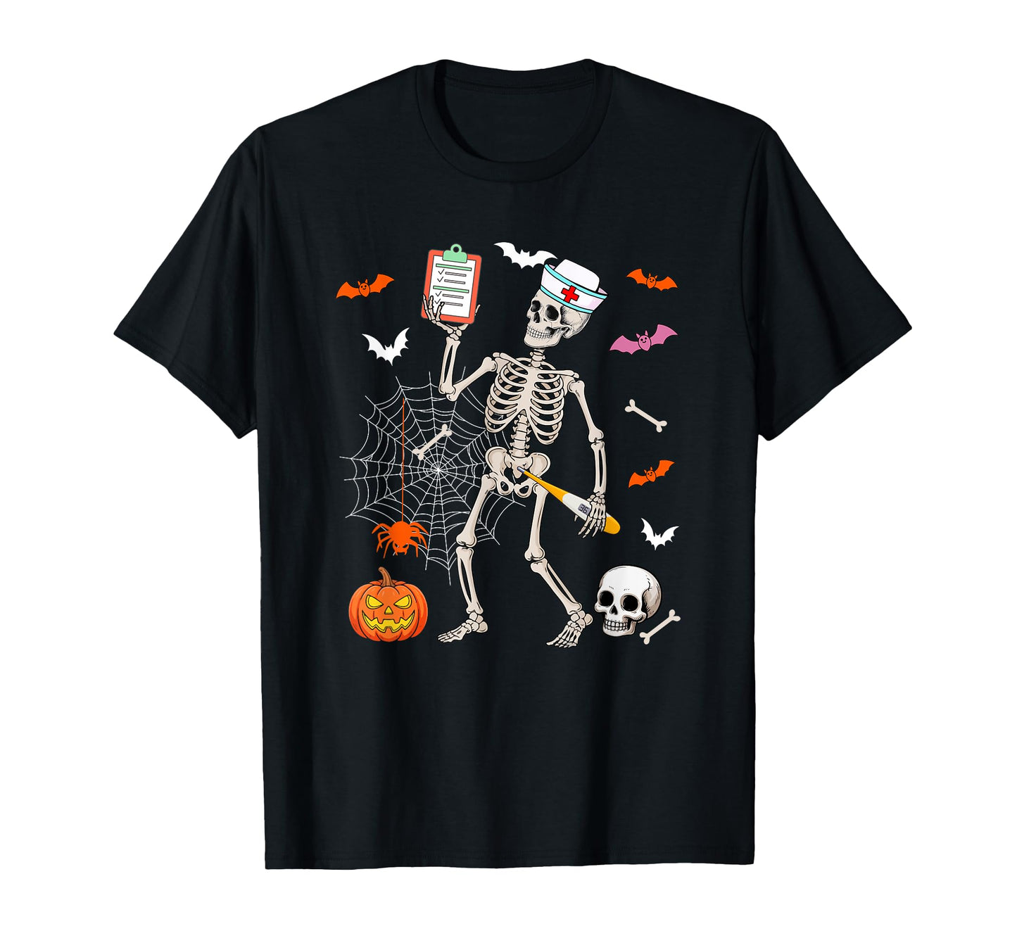 Nurse Job Horror Skeleton Halloween Costume Team T-Shirt