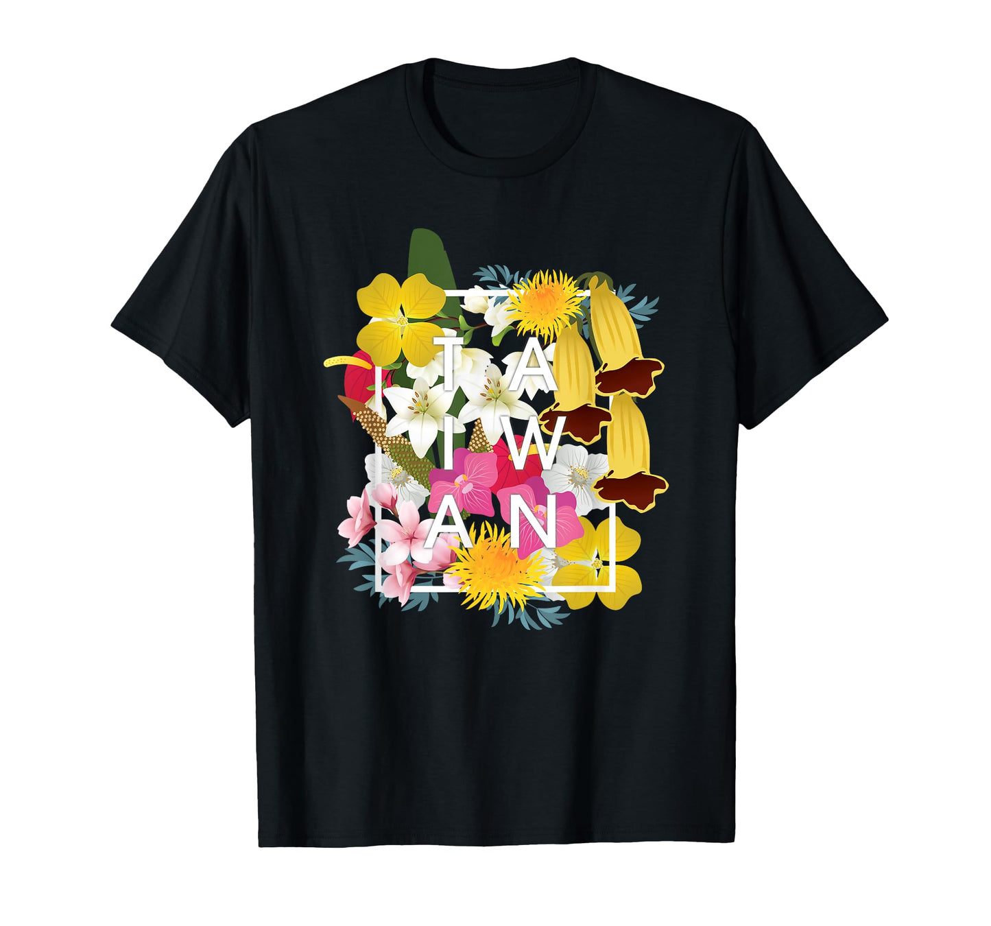 Flowers of Taiwan Word Art - Taiwanese Pride T-Shirt