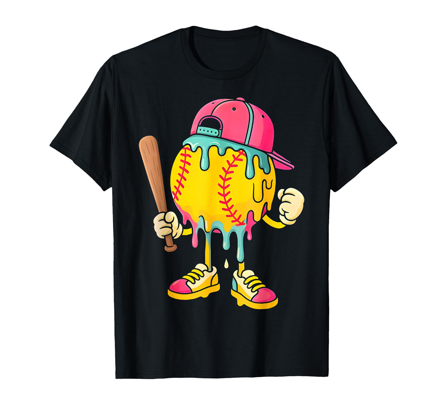 Baseball Drip for Boys Ice Cream Drip Baseball T-Shirt
