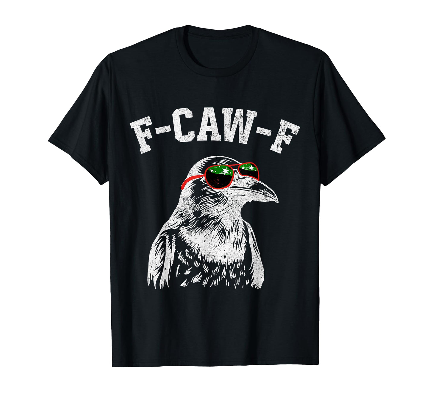 F-Caw-F Black Crow Bird Retro Vintage Christmas T-Shirt