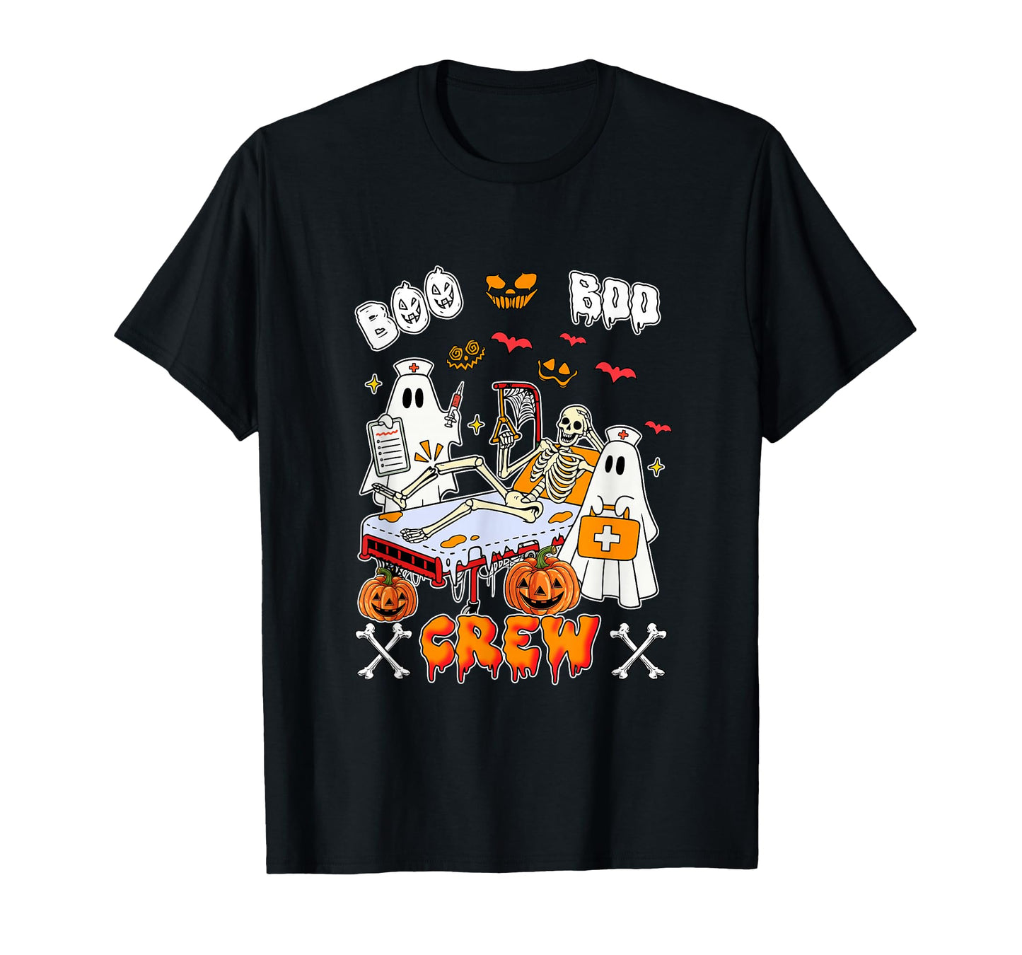 Boo Halloween Crew Group Skeleton Boos As Nurse Doctors T-Shirt