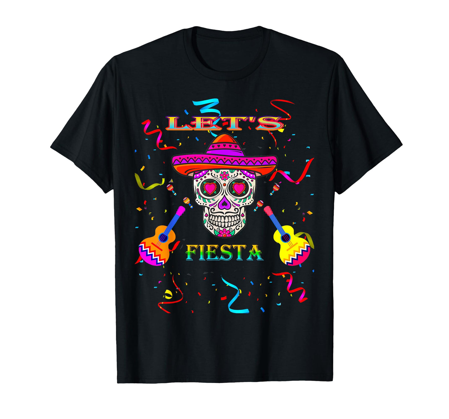 Let's Fiesta, Cinco De Mayo Party day cute Men' Sugar Skull T-Shirt