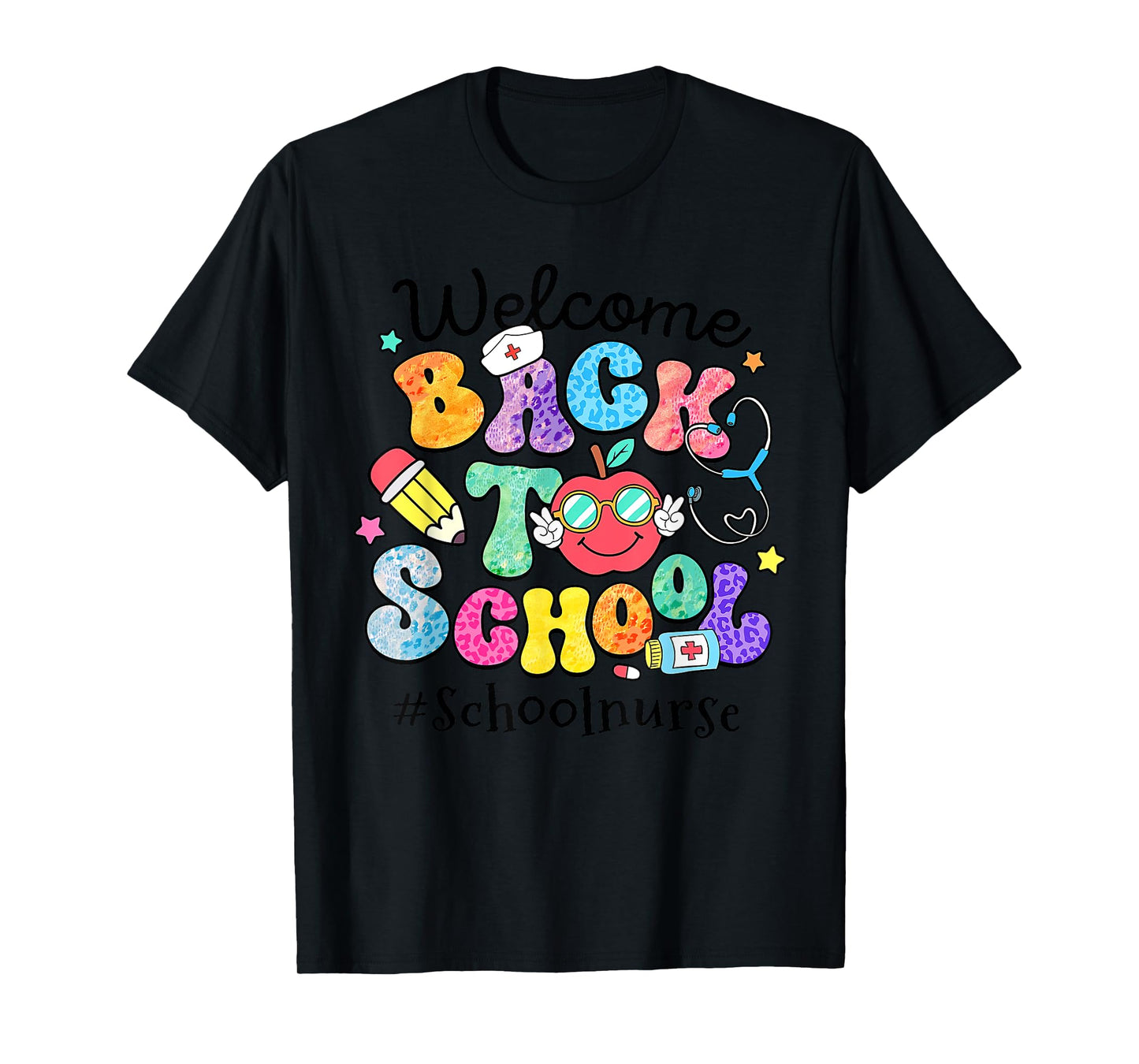 Welcome Back To School Nurse First Day Of School Leopard T-Shirt