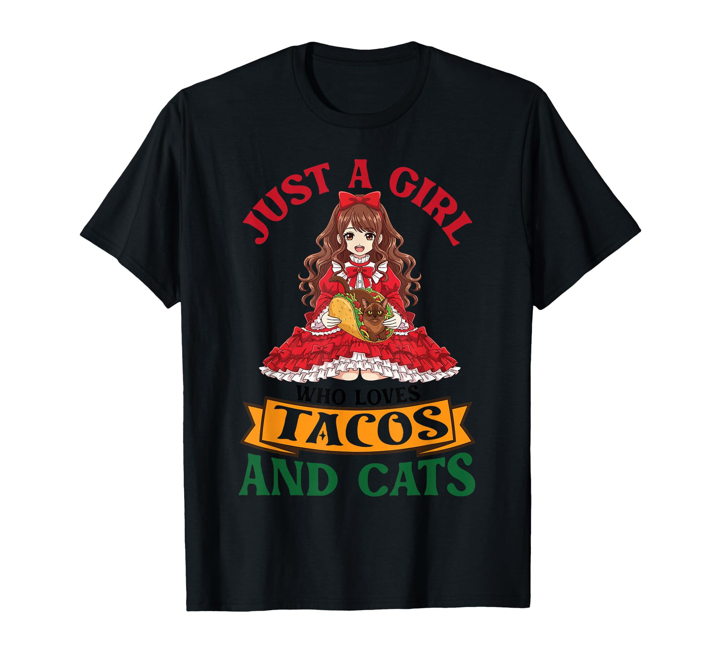 Just A Girl Who Loves Tacos and Burmese Cats Mother Mommy T-Shirt