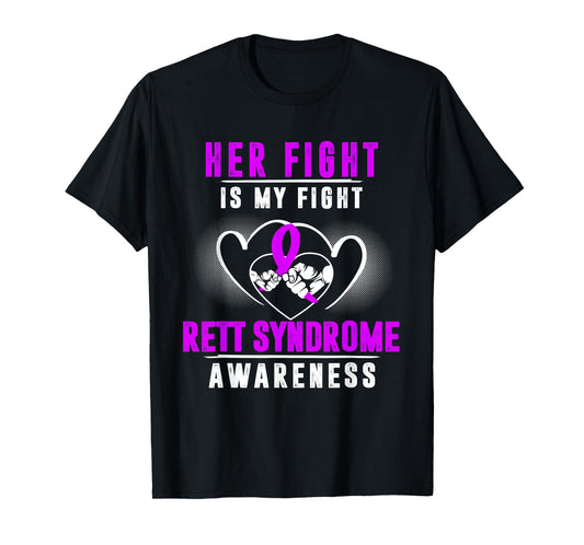 Rett Syndrome Awareness Month RTS Purple Ribbon Girl Mom Dad T-Shirt