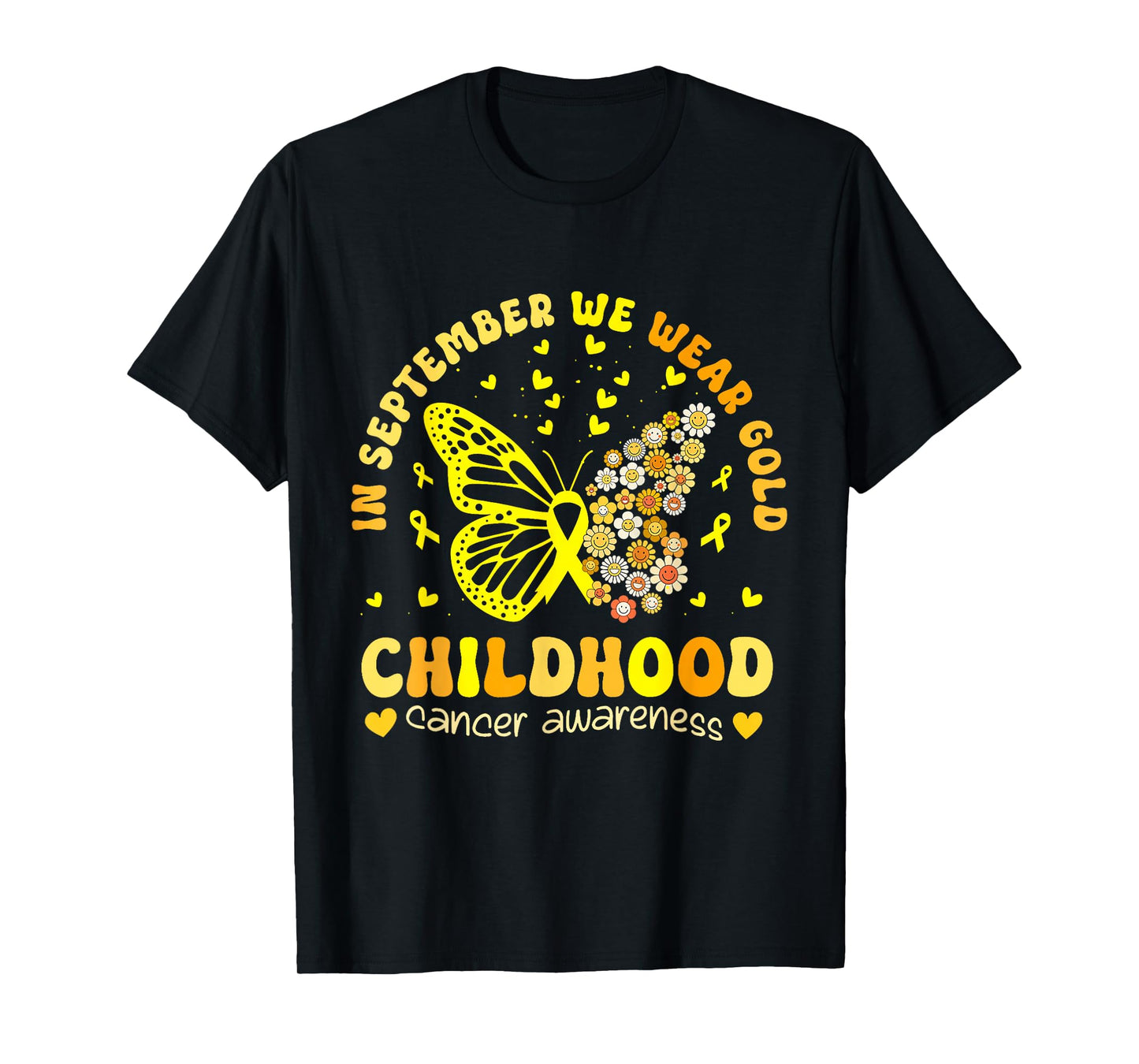 in September We Wear Gold Childhood Cancer Awareness Kids T-Shirt