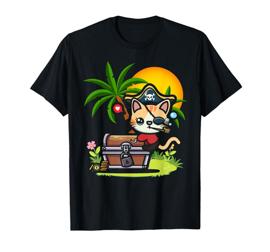 Kwazii Cute Funny Pirate Cat Kids T-Shirt