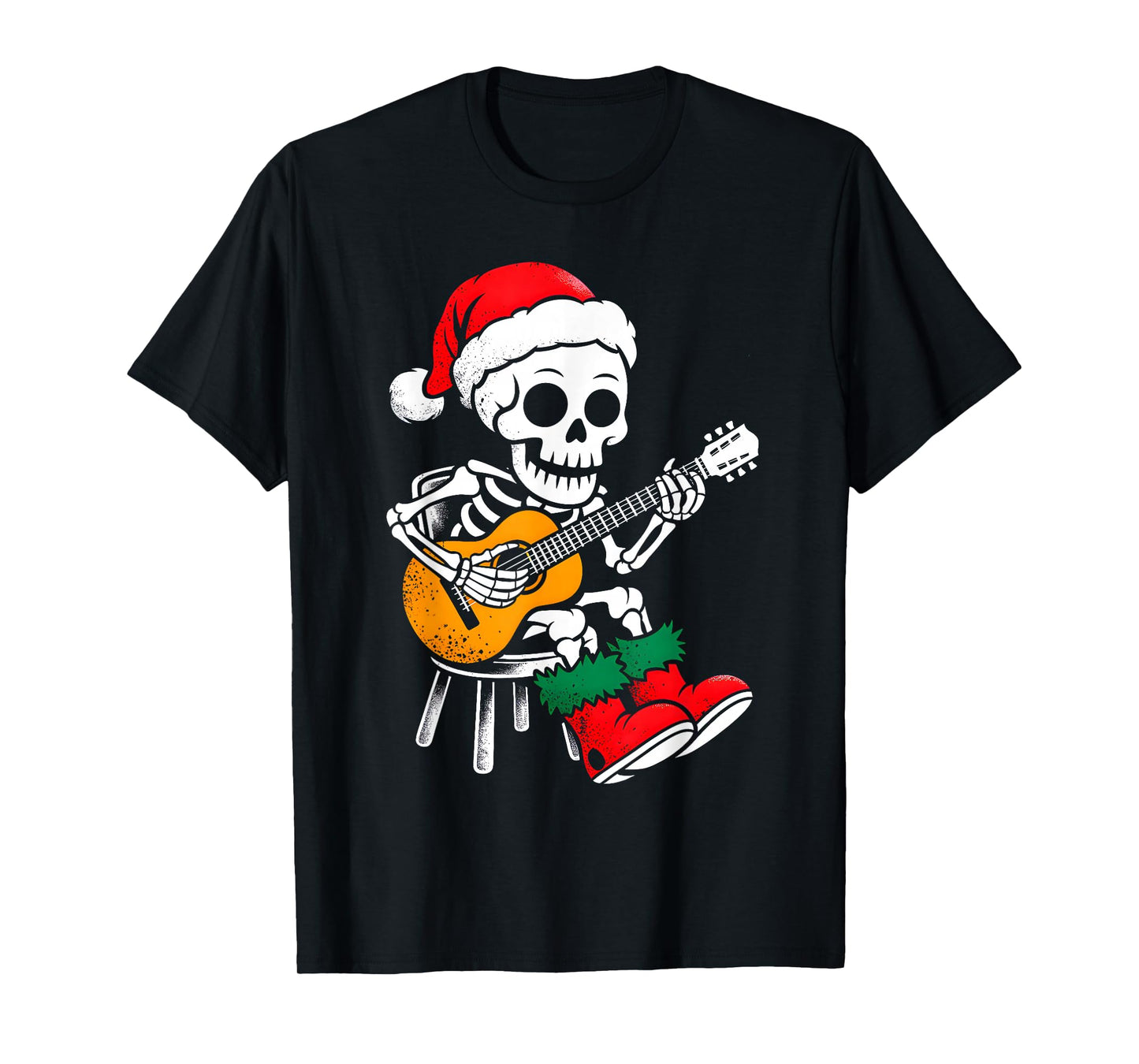 Skeleten Playing Guitar Funny Halloween Costume Boys Kids T-Shirt