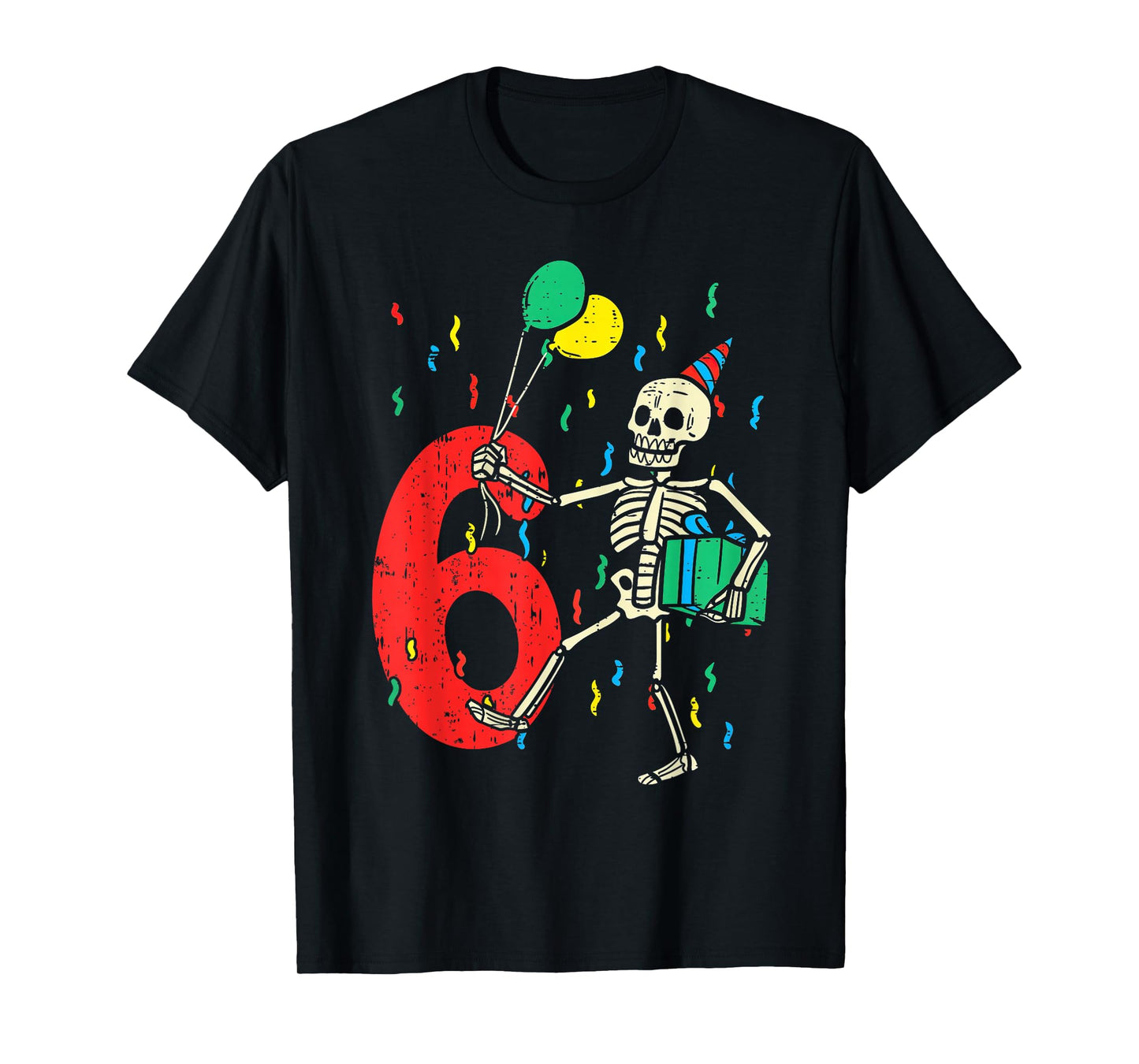 My 6th Birthday Skeleton Halloween 6 Year Old Funny Gift T-Shirt