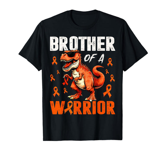 Dinosaur Brother Of Warrior Leukemia Awareness Support Boy T-Shirt