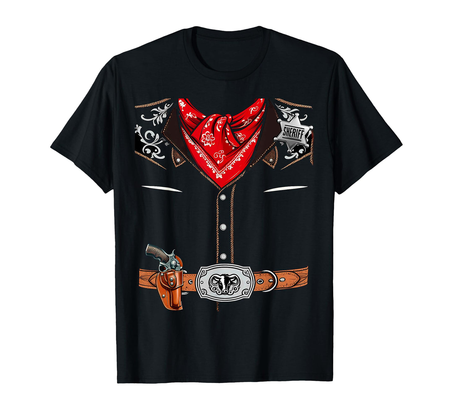 Western Sheriff Cowboy Vest Halloween Costume T-Shirt