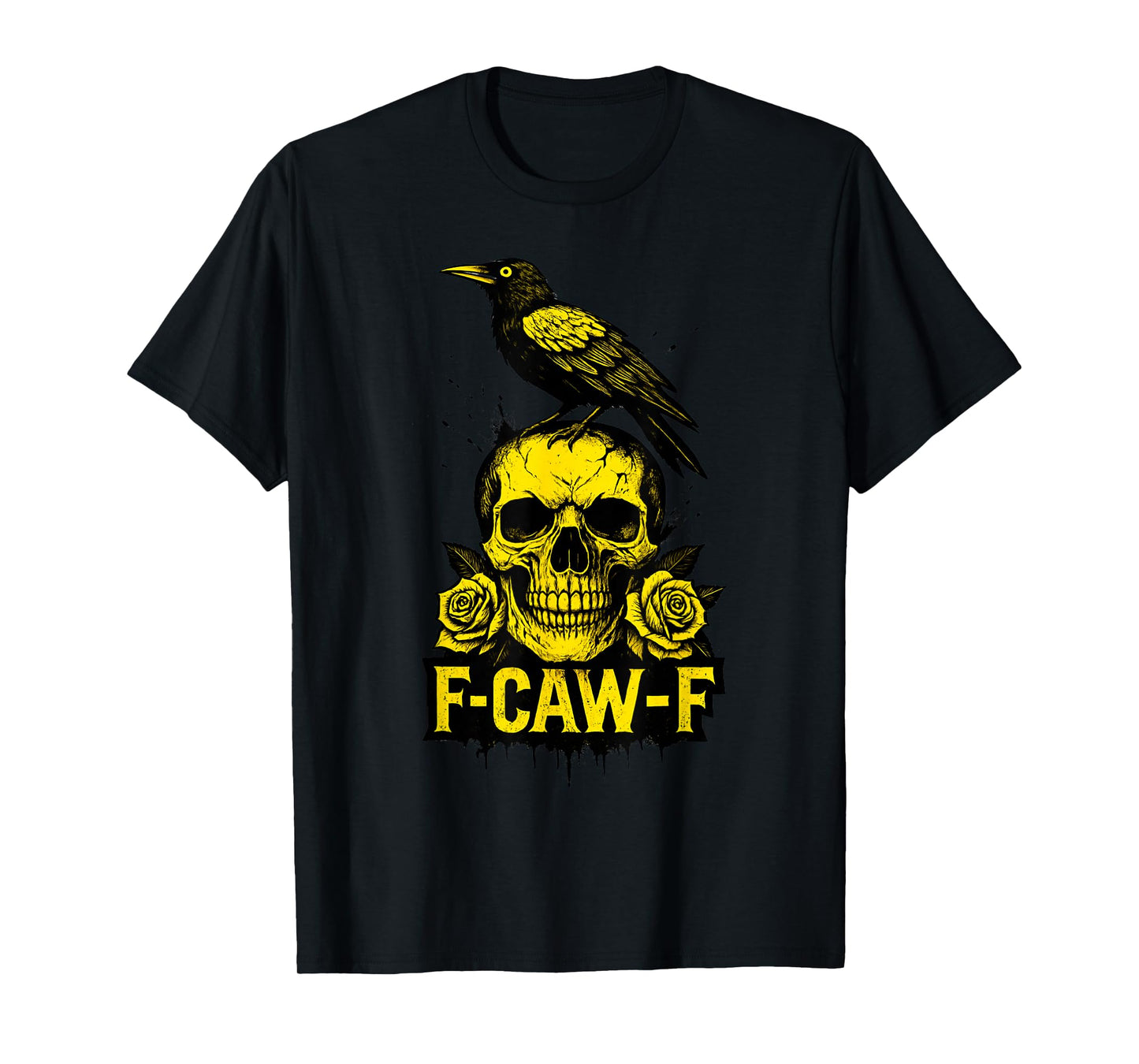 Skull and Crow Design for Halloween or Gothic Lovers F-CAW-F T-Shirt
