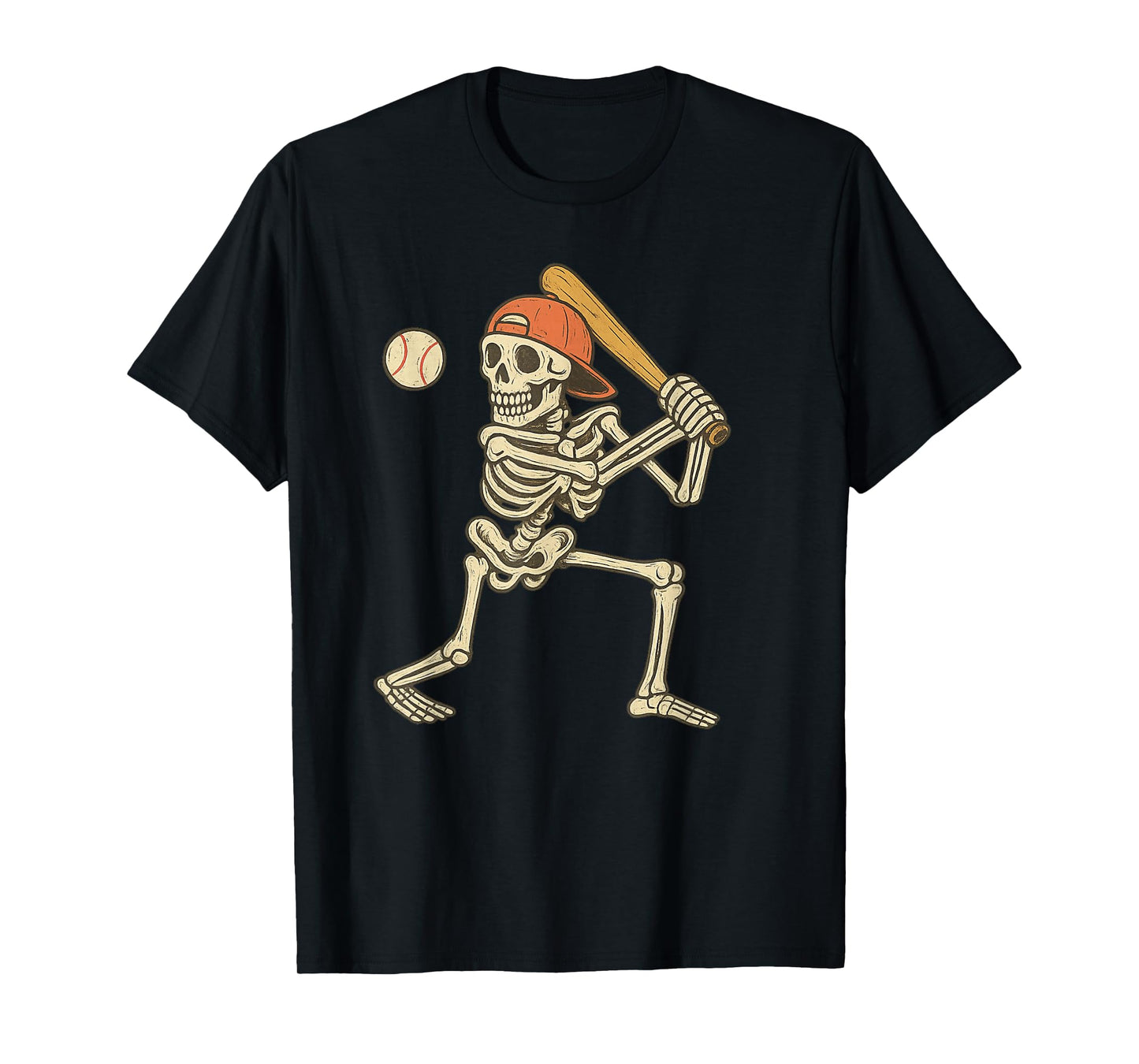 Skeleton Baseball Halloween Costume Funny Men Boys Kids T-Shirt