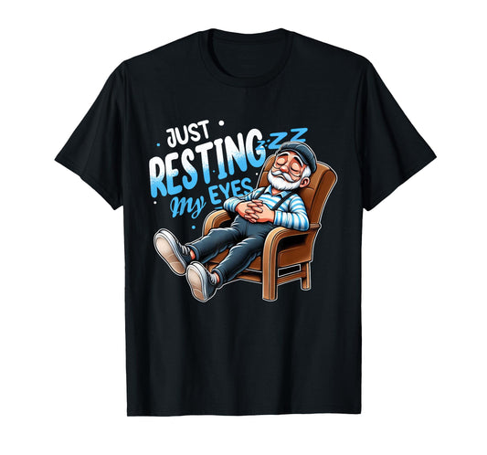 I'm Not Sleeping Just Resting My Eyes Retro Dad Joke Gifts T-Shirt