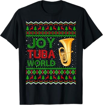 Joy Tuba World Music Lover Xmas Gift Ugly Tuba Christmas T-Shirt