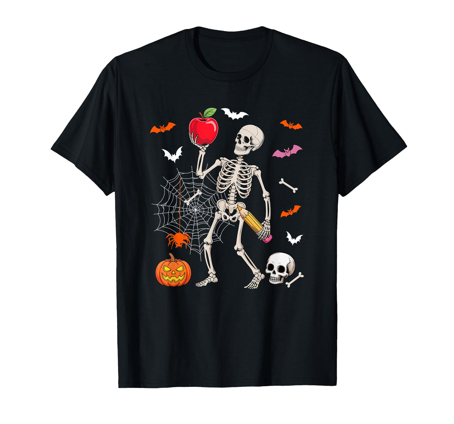 Teacher Job Horror Skeleton Halloween Costume Team T-Shirt
