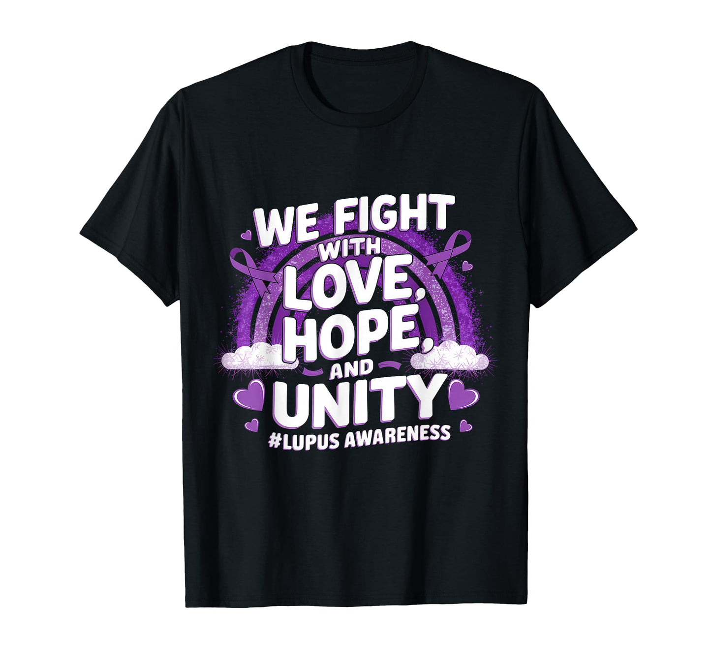 Lupus Awareness Month Purple Ribbon Love Hope Unity T-Shirt