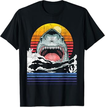 Retro Vintage Shark - Marine Biologist Wildlife Shark Lovers T-Shirt