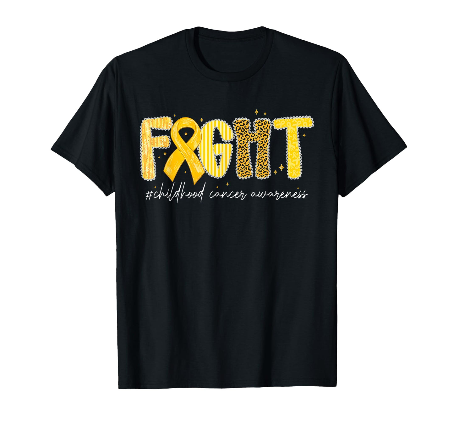 Fight Gold Ribbon Childhood Cancer Awareness T-Shirt